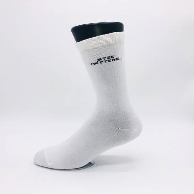 China Summer season viable white thin cotton socks with custom texts for sale