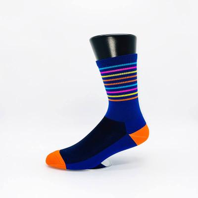 China Free Sample QUICK DRY To Check Quality Custom Colored Thin Stripes Cycling Socks for sale