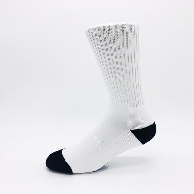 China Sublimation Sports Blank Polyester White Socks For Sublimation for sale