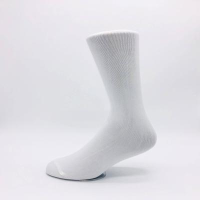 China 100 Polyester Crew Tube Plain White Sublimation Sweat-absorbent Empty Socks for sale