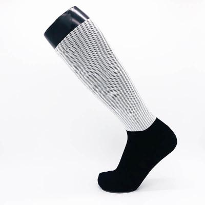 China Sporty White Leg Black High Foot Sublimation Empty Knee Length Socks for sale