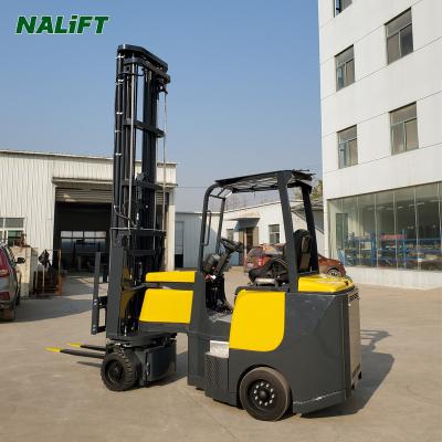 China Hotels Driven Goods Transpallet Stacker Apilador Electrico Fork Lifter Electric Forklift for sale