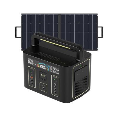 China Type C 500w 220v 110v 481Wh/130Ah Portable Solar Power Station Generator Lithium Battery Backup Apparatus With Solar Panels for sale