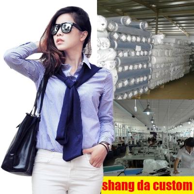 China Breathable 22 spring and summer Japanese navy style shawl OEM two pieces of lazy fashion slim vertical striped long sleeve casual shir for sale