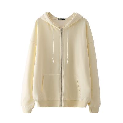 China Factory New Design Women's Oversized High Quality Hoodies Breathable Soft Material Front Zipper Design With Pocket for sale