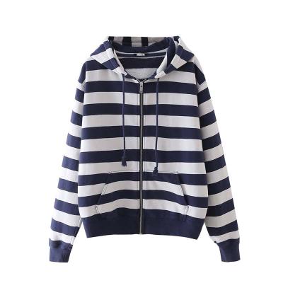 China Factory Price Breathable High Quality Unique Collar Print Your Design Striped Custom Hoodies With Own Logo for sale