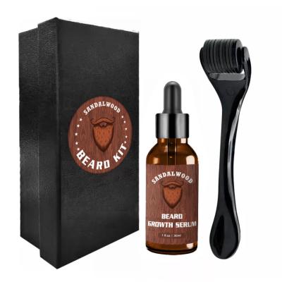 China Beard Growth With Derma Roller Set Private Label Men Hair Beard Care Growth Kit Natural Beard Growth Oil for sale