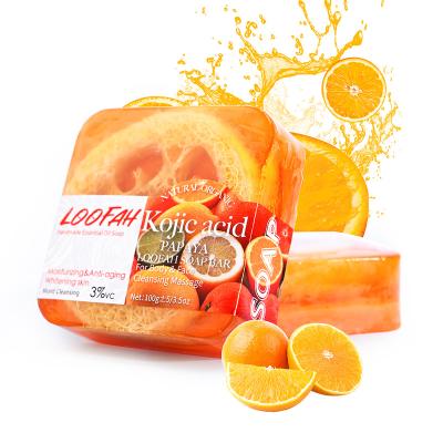 China Wholesale private label loofah San kojie base cleaning kojic acid soap soap whitening kojic acid soap for sale