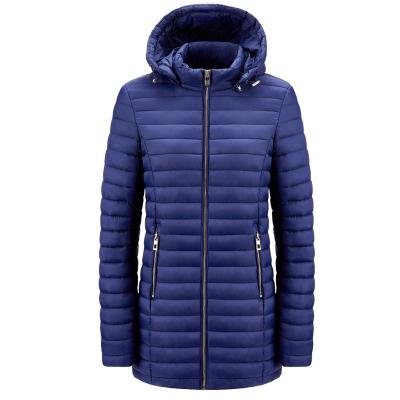 China Durable And Fashionable Winter Jacket Solid Color Can Be Customized Women's Hooded Zipper Down Jacket for sale