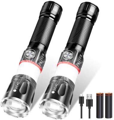 China Emergency Usb Rechargeable Flashlights Magnetic Strong Aluminum Outdoor Camping Hunting Flashlight for sale