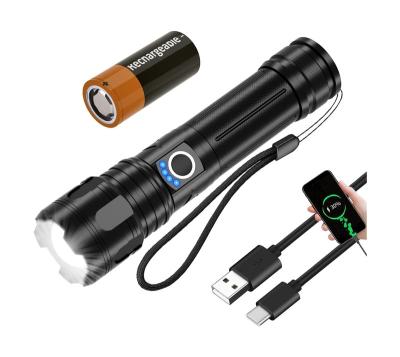 China Emergency Camping 1500 Lumens Rechargeable Zoom Flashlight Super Bright Small Flashlight for sale