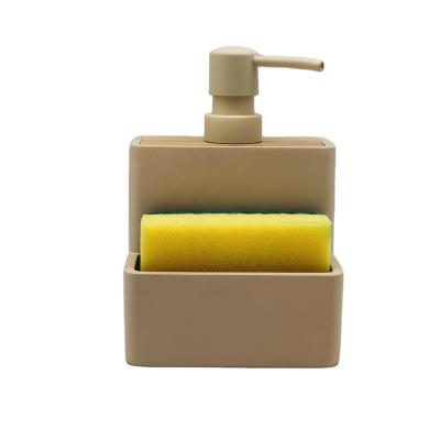 China 2N1 Kitchen Lotion Sustainable Utility Pump for Bath and Kitchen Cleaning Polyresin Sink Cart Organizer with Sponge for sale