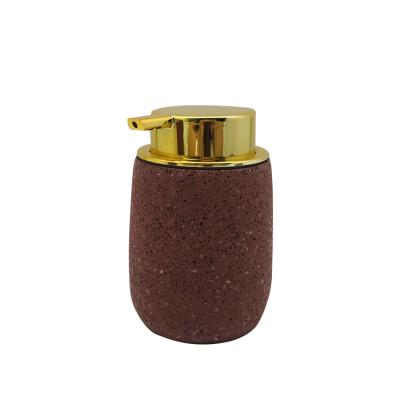 China Sustainable Cement Bath Soap Dispenser Terrazzo Body Lotion Pump Bottle Hand And Body Wash With ABS Jumbo Pump Head For Bathroom for sale