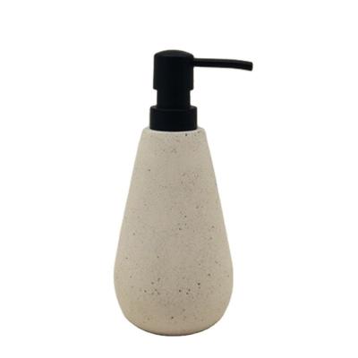 China Viable Terrazzo 110ml Hand Soap Dispenser Olivia Liquid Bath Lotion Pump Concrete Body With Mini Stone, Black ABS Head And PE Insert for sale