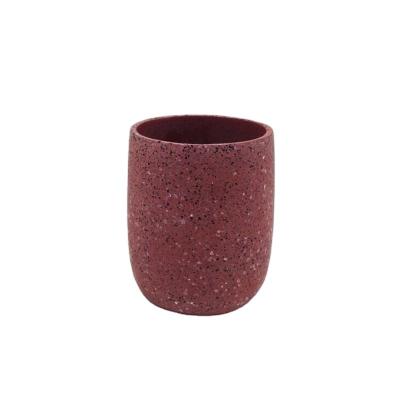 China Viable Tooth Cup Accessories Bath Cup Tumbler Concrete Terrazzo Body With Mini Mouthwash Stone Creative Cup Best Selling 2020 New Design for sale