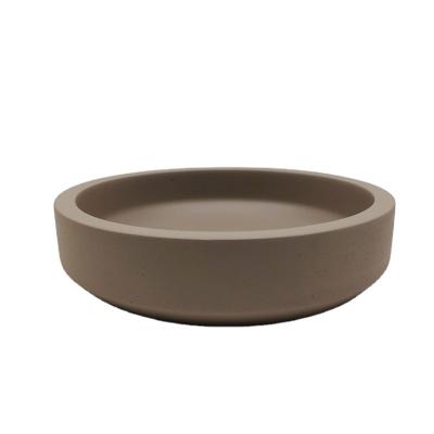 China Sustainable Cement Soap Dish Tray Round Concrete Vintage Style Soap Holder Box Original Bathroom Item Accessories For Home Hotel Countertop for sale