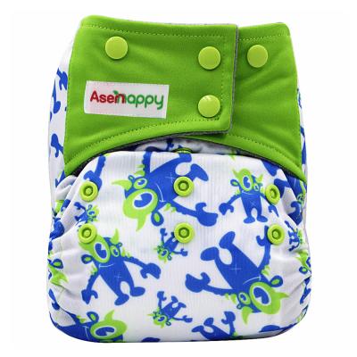 China Asenappy Waterproof Baby Cloth Printed Outer Diaper All In One Baby Diapers for sale