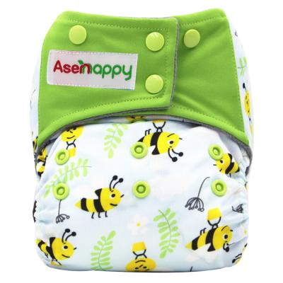 China Asenappy Cloth Printed Cloth Diaper All In One Size Baby Cloth Diaper Stock for sale