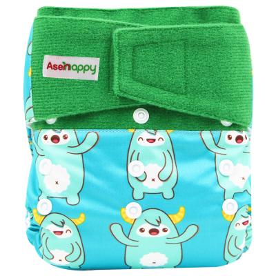 China Asenappy Manufacturer Hook Loop Cloth Diaper Baby Panty Style Printed Professional Diapers for sale