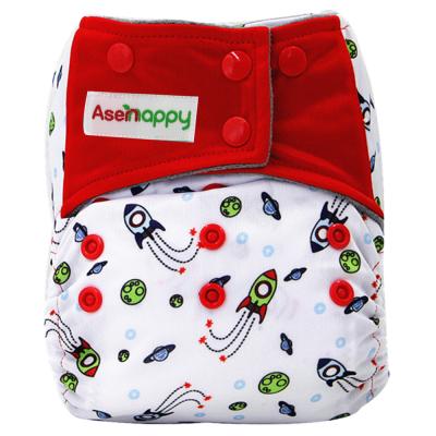 China Asenappy Size Printed Adjustable Washable Reusable All In One Cloth Diaper for sale