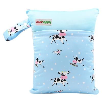 China Asenappy PUL Bath Bag 30cmx36cm Single Wet Waterproof Reusable Cloth Diapers Wet Pack Bag for sale