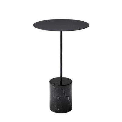 China Modern Nordic modern creative design living room sofa small round metal wrought iron marble top side table for sale