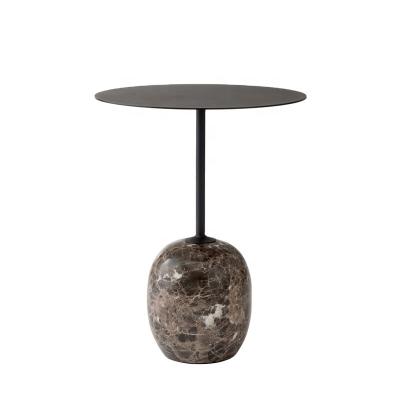 China Nordic modern minimalist luxury small living room marble coffee metal iron metal side table for sale