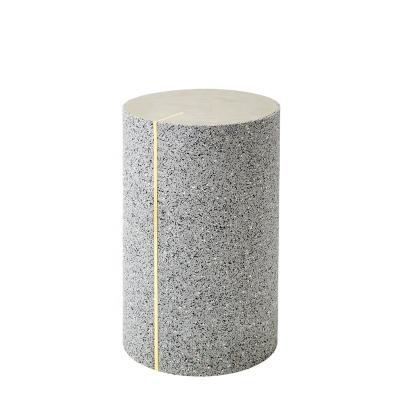 China Terrazzo Modern Simple Creative Round Cafe Sofa Living Room Design Side Table for sale