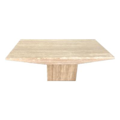 China Luxury Natural Stone Rectangle Travertine Coffee Table Modern Stone Living Room Side Height Coffee Table for sale