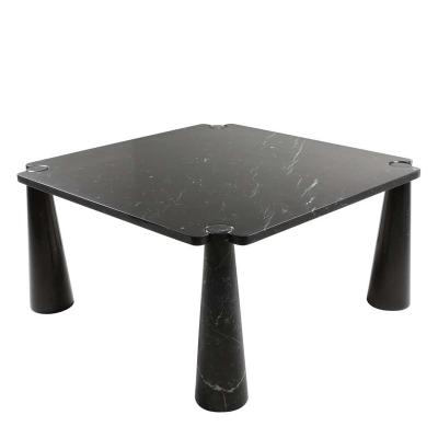 China Modern Dining Table Stone Four Legs Dining Table Nordic Luxury Natural Black Square Marble Top Dining Table for sale