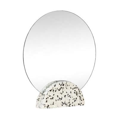 China Nordic Minimalist Modern Minimalist Oval Terrazzo Table Vintage Living Room Furniture Designer Makeup Desk Mirror for sale