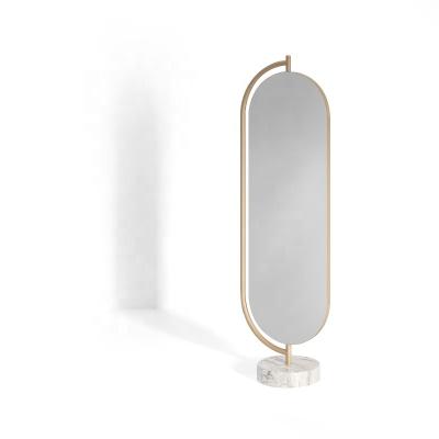 China Nordic Luxury Modern Minimalist Mirror Bedroom Full Floor Rotatable Marble Dressing Mirror for sale