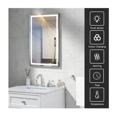 China Modern Lighted Furniture Touch Screen Bathroom Mirror Led Smart Light Makeup Modern Led Bathroom Mirror With Black Frame for sale