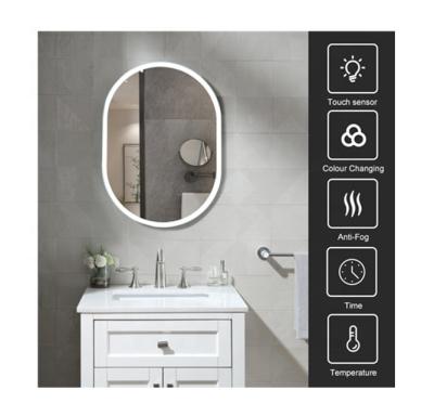 China Hotel Private Label Face Illuminated Fog Mirror Make Up Light Led Frameless Mirror Bathroom Mirror for sale