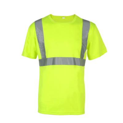 China Traffic Safety Guard Force Tops Visibility Tops Safety Reflective Green T-shirts Construction for sale