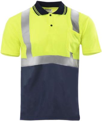 China High Quality High Visibility Force Safety Green Polo Security Guard Reflective T-Shirt for sale