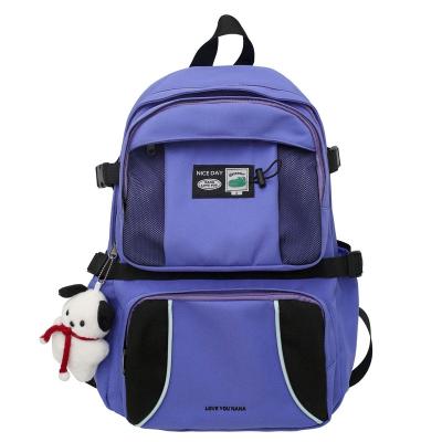 China Waterproof 023 Factory Hot Sale Personality Large Capacity Single Anti-theft Student School Bag Customizable Backpacks for sale