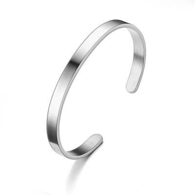 China Fashionable fashionable cuff bracelet wholesale stainless steel women's custom bracelets open the latest best-selling c-shaped inscription vintage for sale