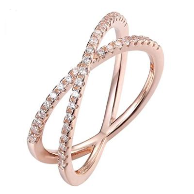 China FASHIONABLE Bling Cubic Iced Out 925 Diamond Engagement Ring x Rings Tasty Gold Plated Silver Jewelry Women Simple Fashion for sale