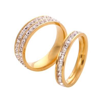 China FASHIONABLE Zircon Couples Ring Stainless Steel Fashion Square Diamond Lord Of The Unisex Rings Jewelry for sale