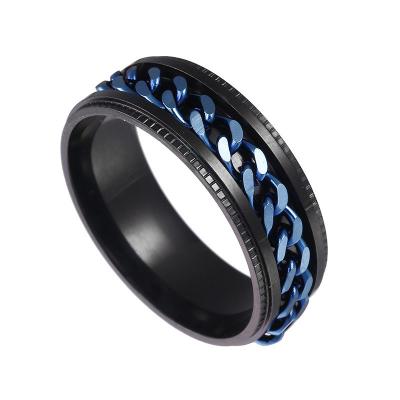 China FASHIONABLE Hot Selling Rotating Ring Stainless Steel Men Stir Rings Decompress Worry Mood for sale