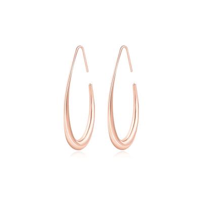 China Trendy Fashion Gold Plated Geometric Hook Earrings Circle Dangle Big Circle Punk Earrings For Women for sale