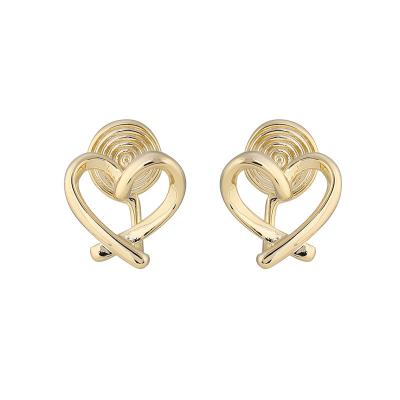 China TRENDY Fashion Heart Gold Plated Non Pierced Cuff Clip On Stud Clip Circles Matching Piercing Trendy Earrings For Women for sale