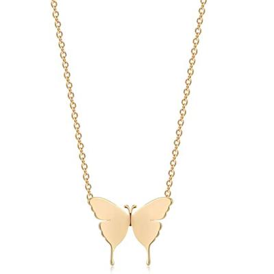 China Tasty Gold Plated Necklace Fashion Necklaces Fashion Stainless Steel Necklace Butterfly Choker Pendant for Women for sale