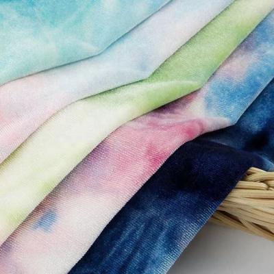 China Anti Pill Dyed Tie-Dye Korea Pillow Colorful Velvet Dress Knitted Fabric For Sportswear Dress Fabric Headband for sale