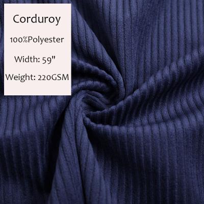 China Pill Soft Anti Touched Fabric Straight Polyester 3D Corduroy 100% Polychromatic Velor For Women's Coat for sale