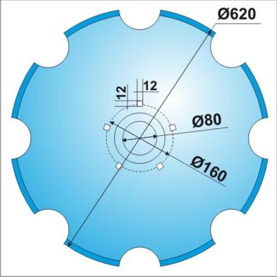 China Machinery Repair Shops Lemken 3490467 Hard Disc Blades 65MN Notched Harrow Disc for sale