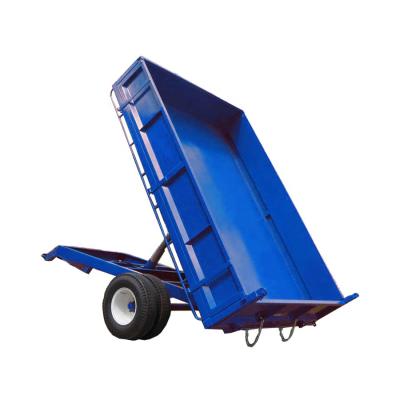 China Flexible And Convenient Matching Power 80 90 100 Farm Trailer For Garden Tractor Double Axle Farm Trailer for sale