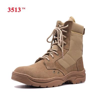 China Anti-smell brown suede leather military desert boots lace up breathable combat boots men delta tactical combat boots for sale