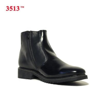 China Anti-Smell Police Chelsea Boots Shoes Genuine Leather Men With Zipper for sale